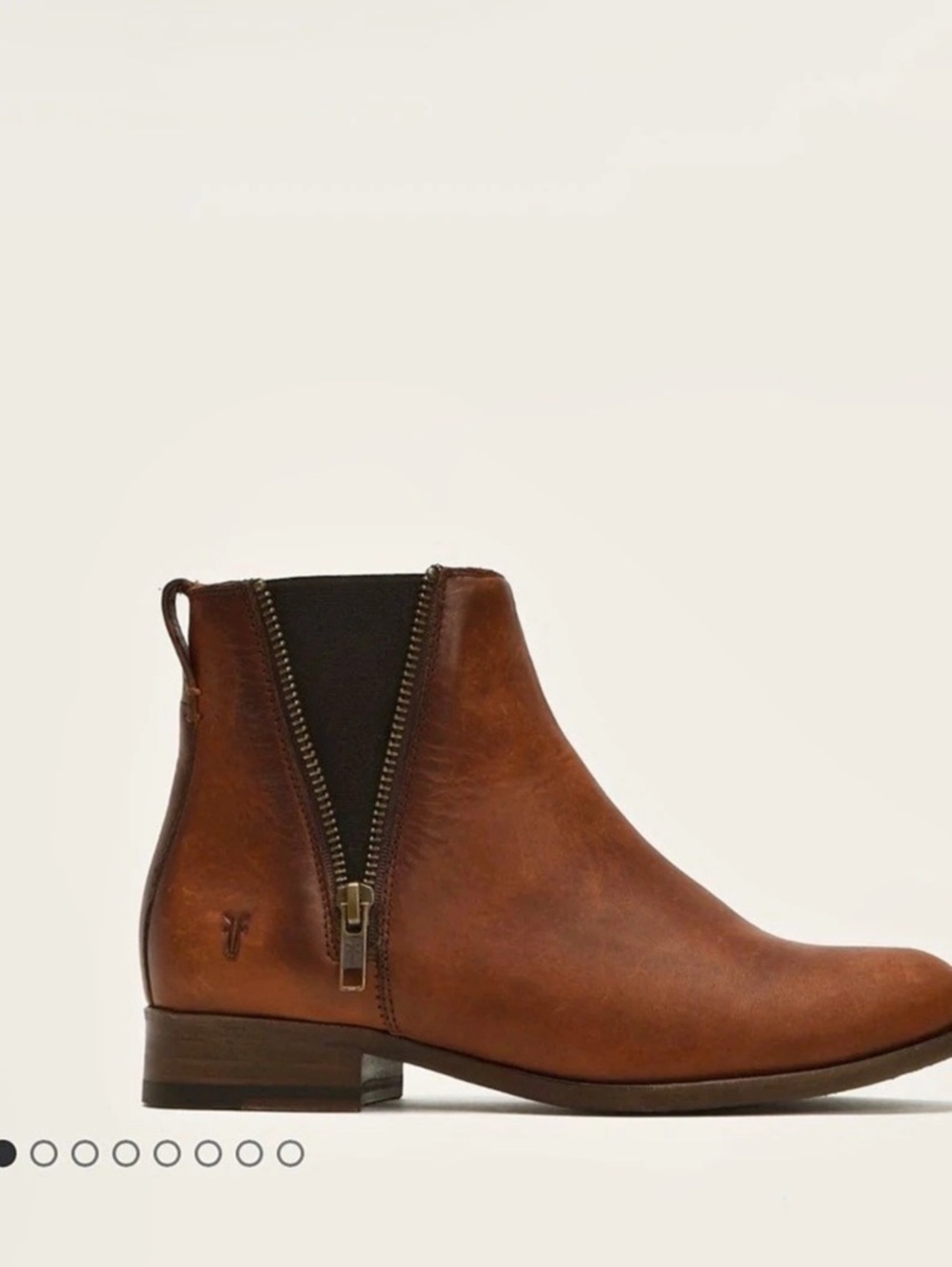 Frye Carly Zip Chelsea Boot Brown Leather Ankle Boots